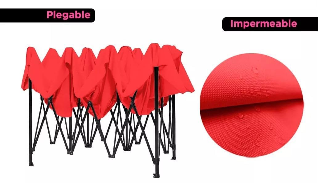 VANLIG Toldo Carpa 4.5x3 Metros Plegable con Paredes Y Techo Carpa (Rojo)