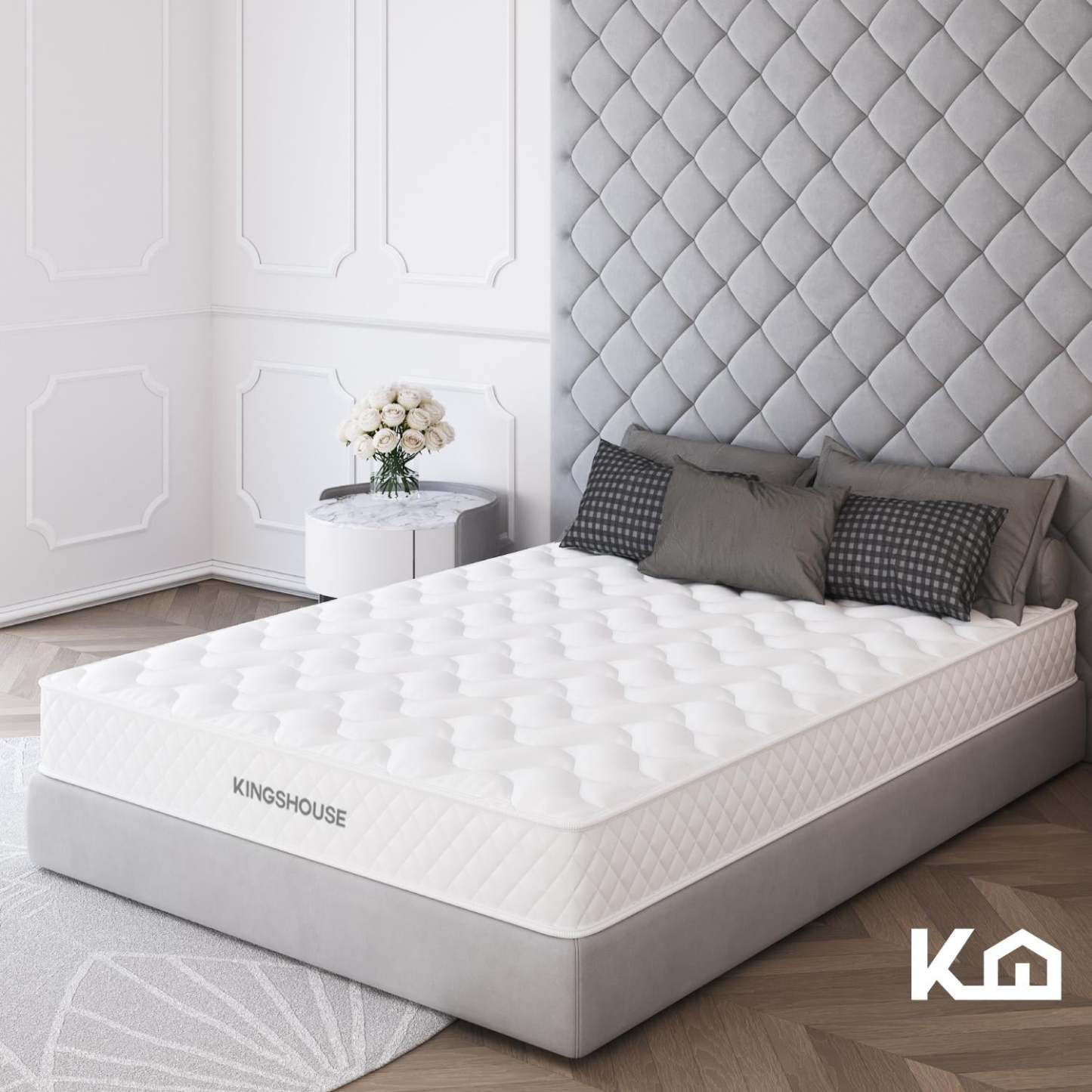 Colchon Matrimonial En Caja 15cm Alto KingsHouse blanco Kingshouse KHCESPMB