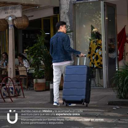 Juego 4 Maletas De Viaje Rigidas Ruedas 360 Bolsas De Viaje azul Rumbo RUM40