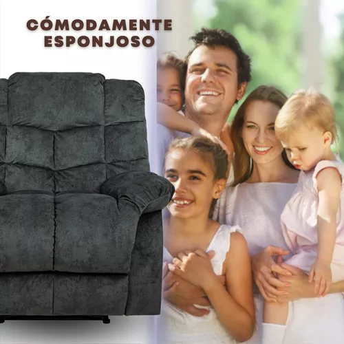 Sillón Reposet Reclinable De Tela Manual Moderno Ethan