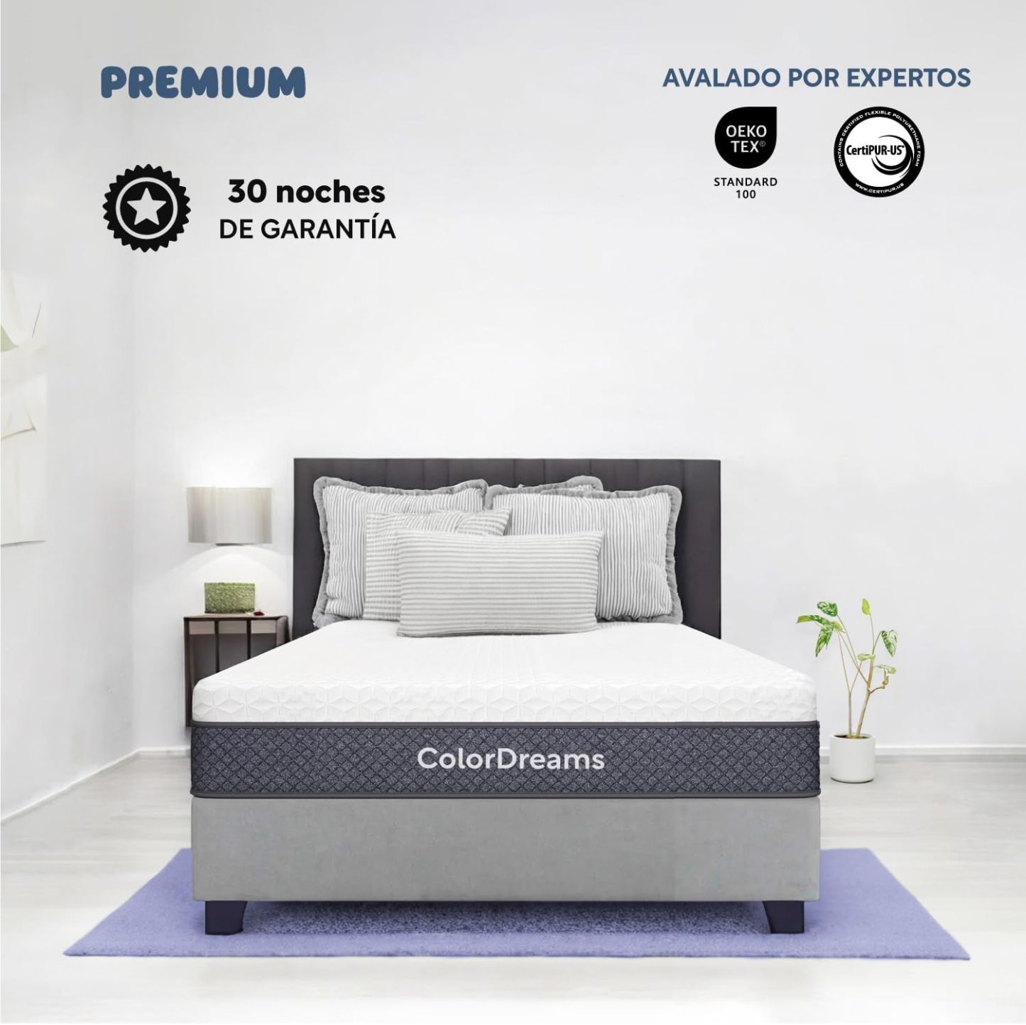 COLORDREAMS | Colchón en Caja Matrimonial Memory – 135x190x23 cm - 6 Capas de Espuma de Alta Densidad – Manijas Reforzadas – Firmeza Justa – Hipoalergénico