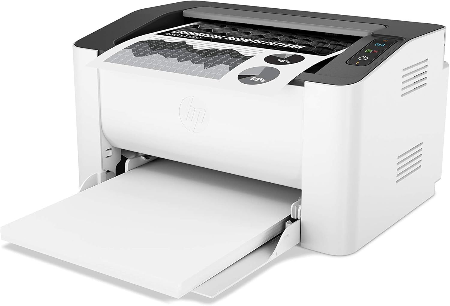 HP Impresora Laser 107w, Láser, Impresión en Negro, Wi-Fi, USB, Impresión y escanéo desde HP Smart App, Apple Air Print, Bandeja de 150 hojas, Pantalla LED (4ZB78A)