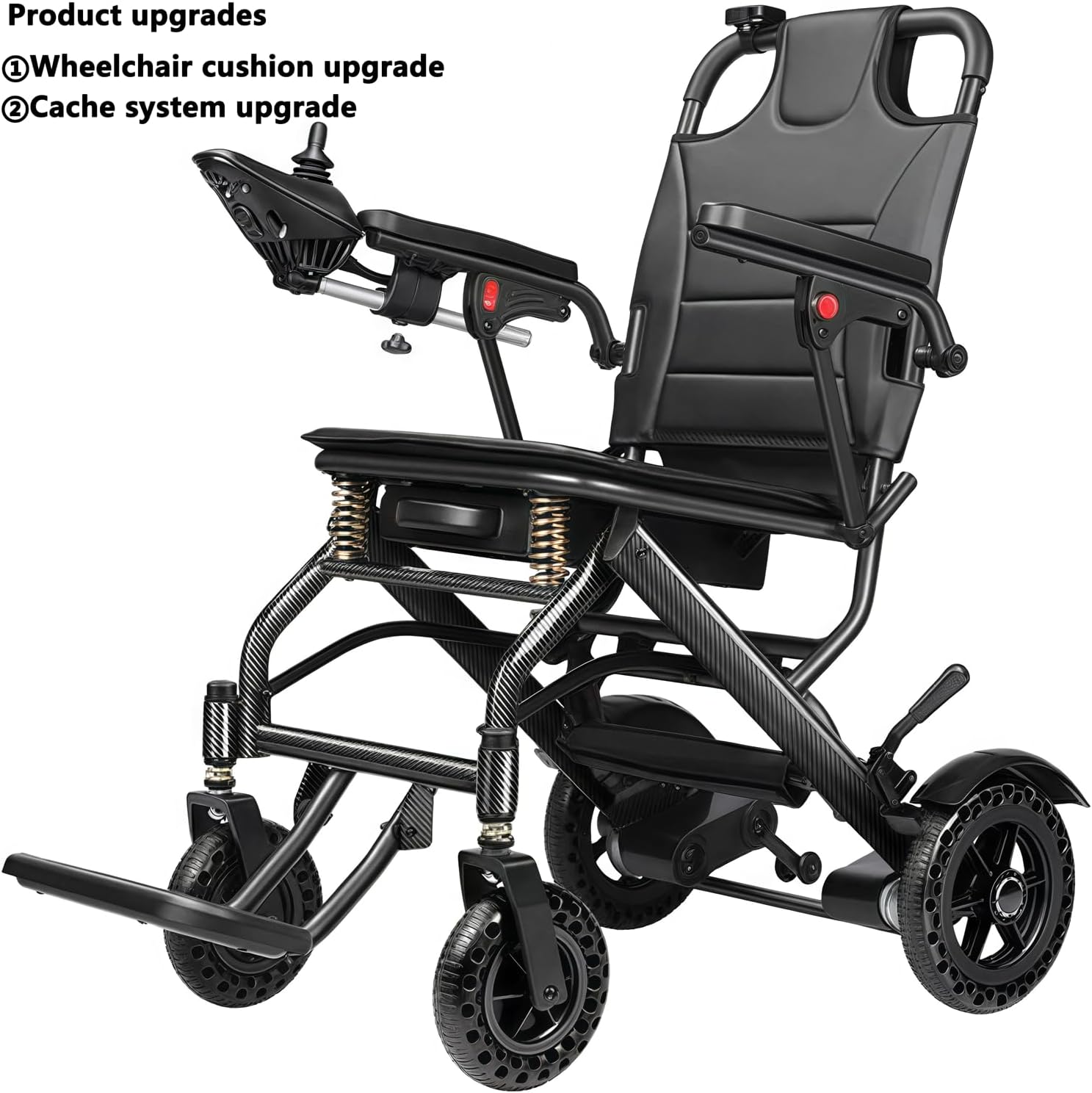 VBAOFOO- Silla de ruedas eléctrica para adultos y personas mayores, marco de aluminio ultraligero, plegado de 3 segundos, capacidad de 420 libras, viaje todo terreno, scooter de movilidad amigable