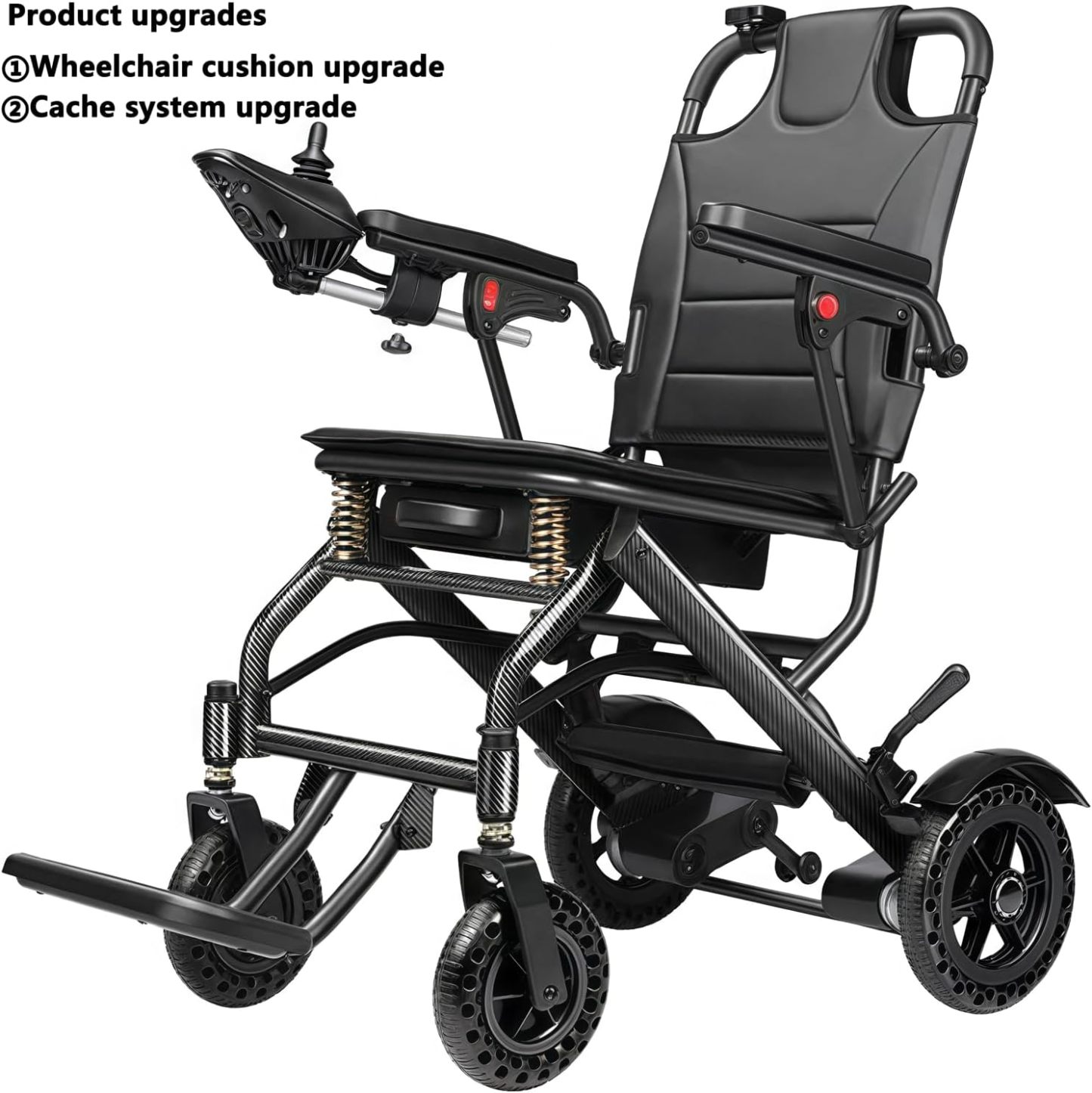VBAOFOO- Silla de ruedas eléctrica para adultos y personas mayores, marco de aluminio ultraligero, plegado de 3 segundos, capacidad de 420 libras, viaje todo terreno, scooter de movilidad amigable