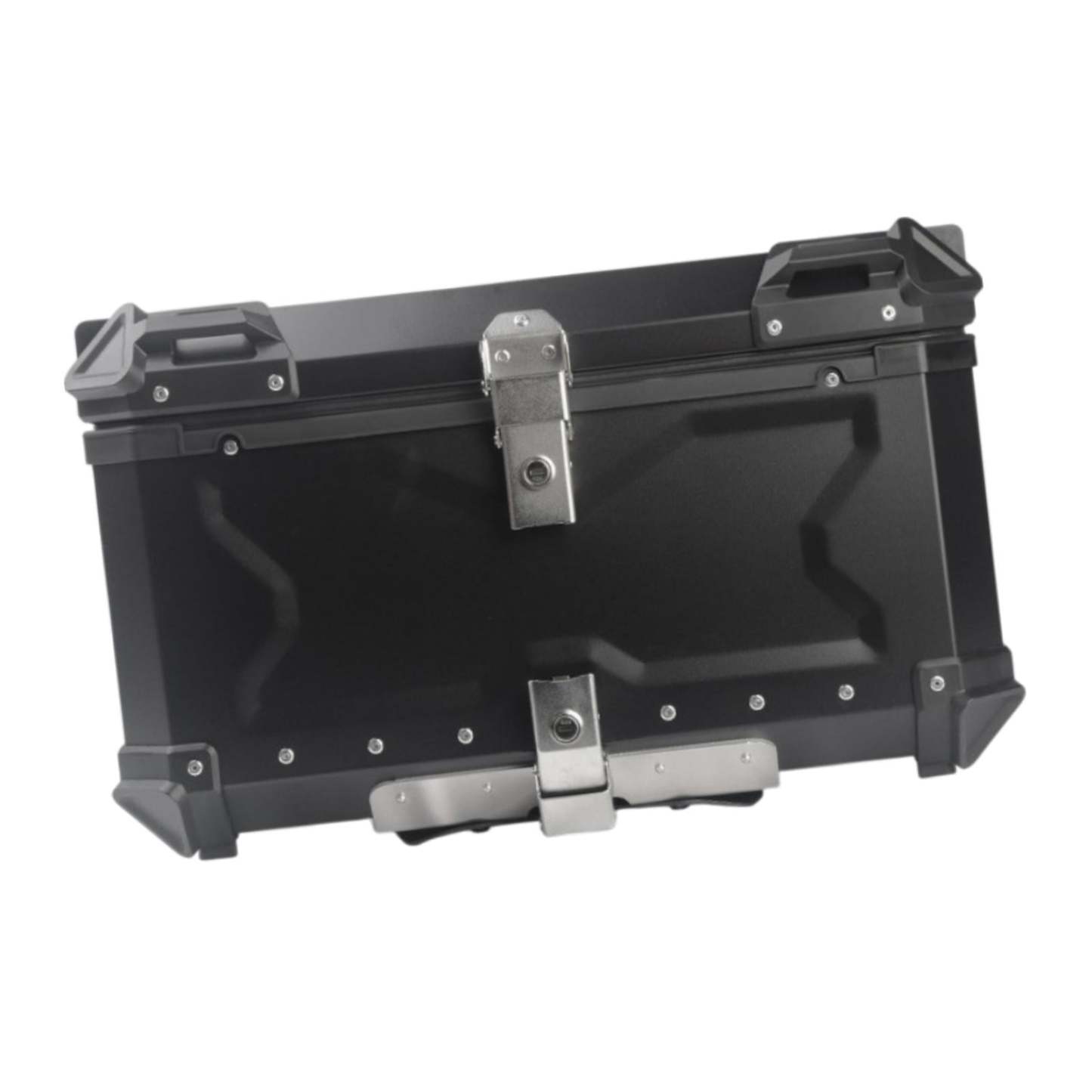 Baúl de motocicleta genérico, caja trasera, organizador de aluminio a prueba de golpes, caja para casco, baúl de almacenamiento de equipaje para 45L Plata