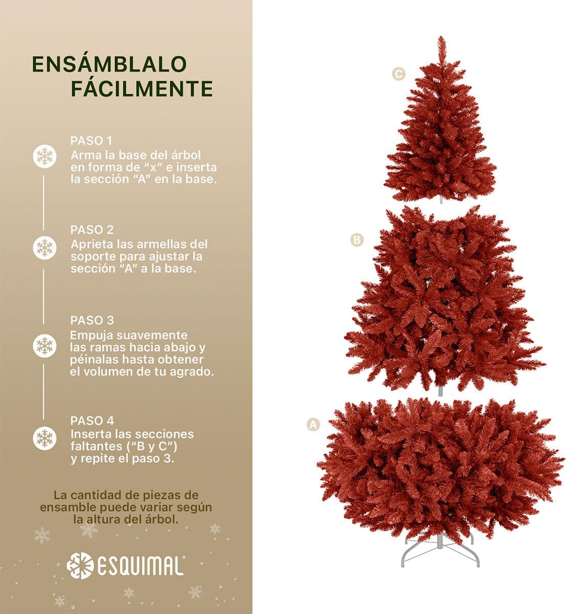 ESQUIMAL Árbol de Navidad Frondoso Pino Navideño Plegable, Cedro del Himalaya (Verde, 2.2 m)