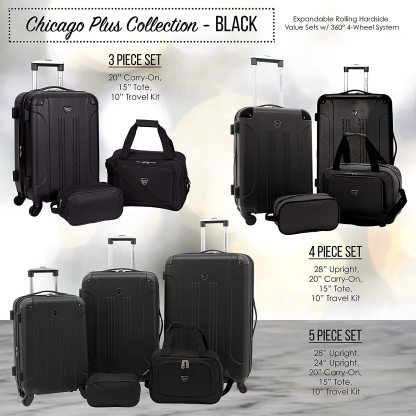 Equipaje giratorio extensible duro de Travelers Club Chicago-----Máscara para ojos