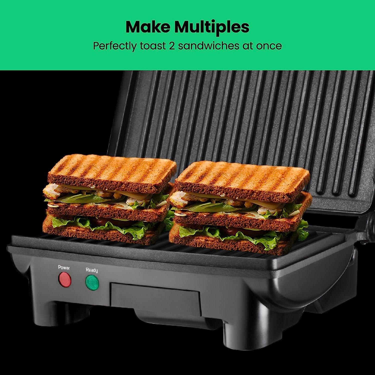 Chefman Parrilla Panini Prensa y Gourmet Sándwich de Hacer, 4 Rebanadas
