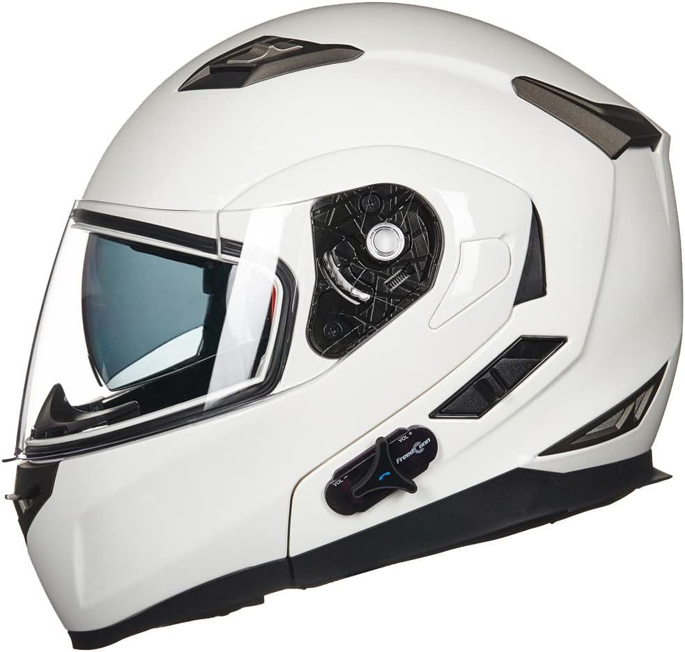 ILM - Casco de Motocicleta Modular Integrado con Bluetooth, con protección Solar para Mp3, Modelo 953/953 Pro