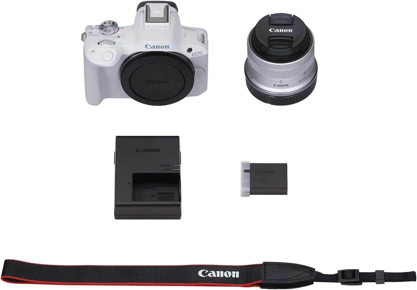 Canon EOS R50 Cámara de vlogging sin Espejo (Negro) con RF-S18-45mm F4.5-6.3 es Lente STM, 24.2 MP, Video 4K, detección y Seguimiento de Temas, Compacto, conexión de Smartphone, creador de Contenido