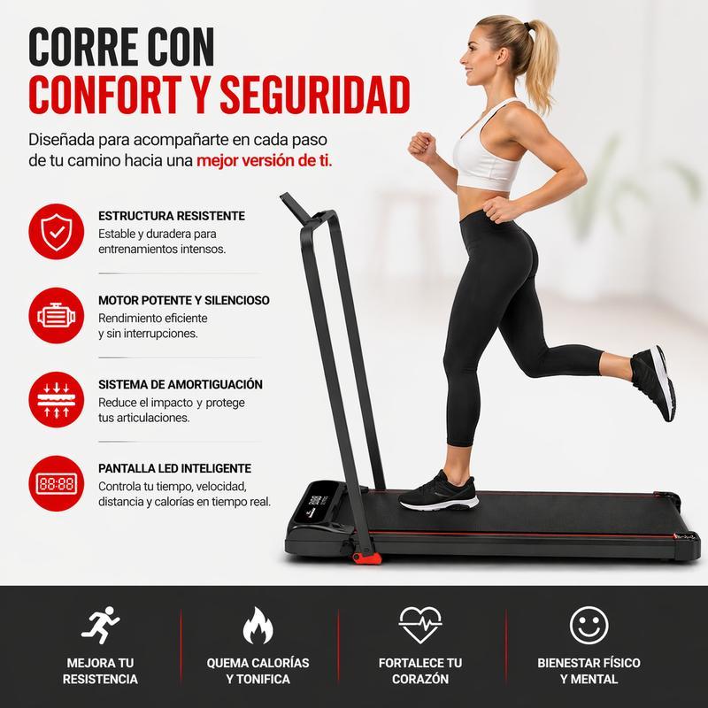 Cinta de Correr Plegable Northmarch 2.5HP, Silenciosa con Amortiguación y 6 Niveles de Inclinación, Máquina de Ejercicio para Casa Pequeña