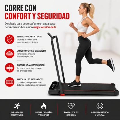 Cinta de Correr Plegable Northmarch 2.5HP, Silenciosa con Amortiguación y 6 Niveles de Inclinación, Máquina de Ejercicio para Casa Pequeña
