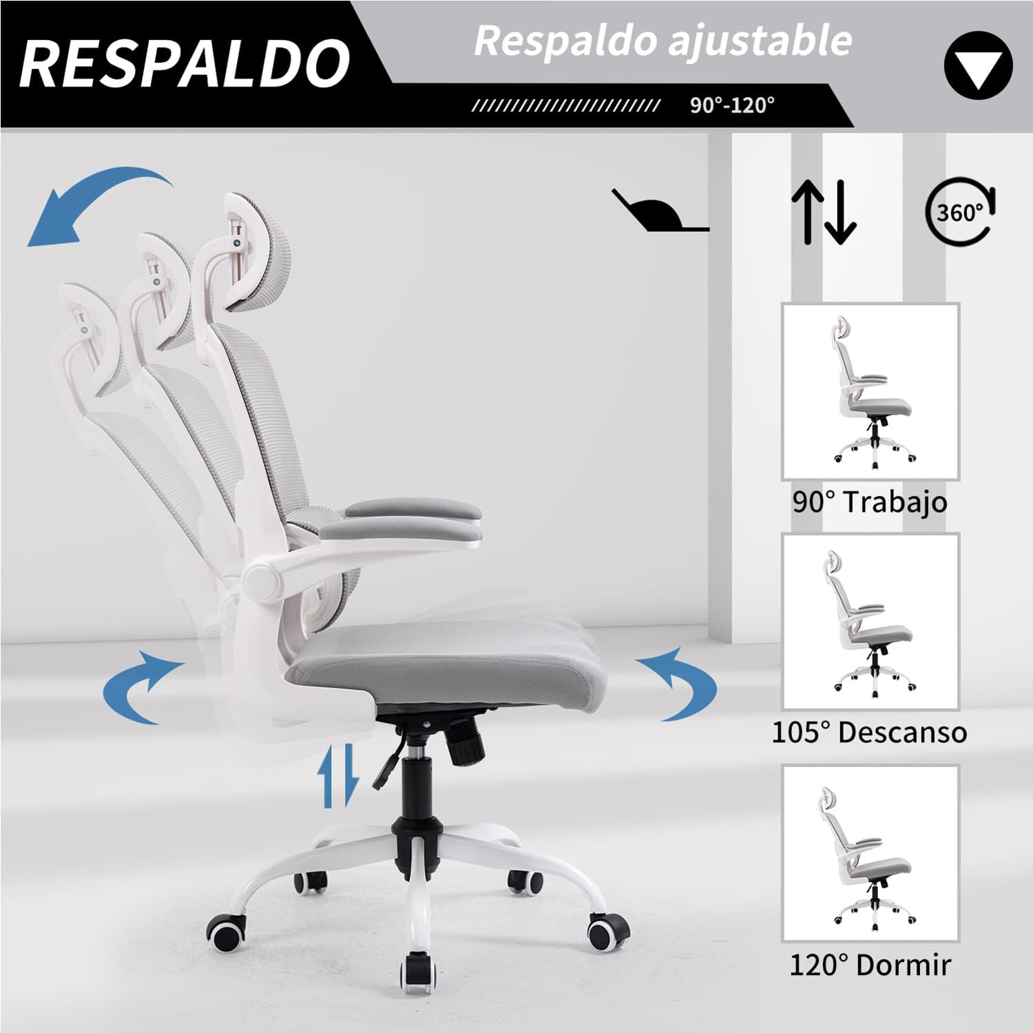 HOMEMAKE FURNITURE Silla Oficina ergonómica de Respaldo Alto con Soporte Lumbar Ajustable Altura reclinable descansabrazos Ajustables Silla Gamer sillas para Escritorio Silla ergonomica Rosa