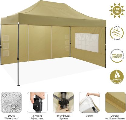 COBIZI - Toldo desplegable de 10 x 20 Pulgadas con 6 Paredes Laterales, toldo Impermeable para Eventos al Aire última intervensión, UPF 50+ cenador portátil para Fiestas, Playa, Camping, Boda,