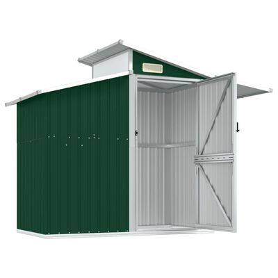 Cobertizo de jardín verde 270x130x208,5 cm acero galvanizado
