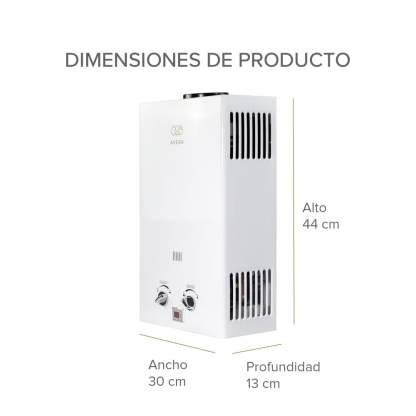 Calentador de Agua 6 Litros AVERA Boiler de Paso Gas Natural para 1 Servicio AVERA C6LNAT Calentador de Paso Uso Exclusivo Gas Natural