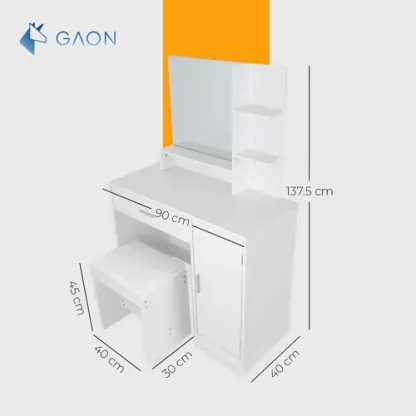 Tocador Vanity Blanco Multifuncional Con Espejo Y Cajón