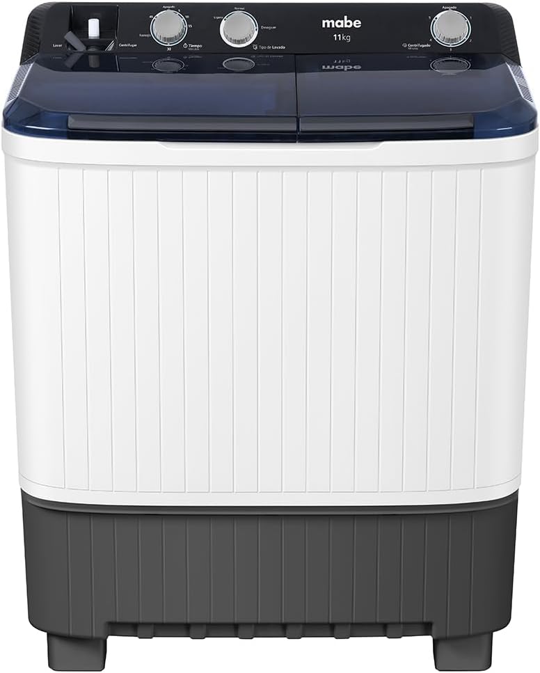 Mabe LMDX1123HBAB0 Lavadora Semi-Automática, 11 kg, color blanco