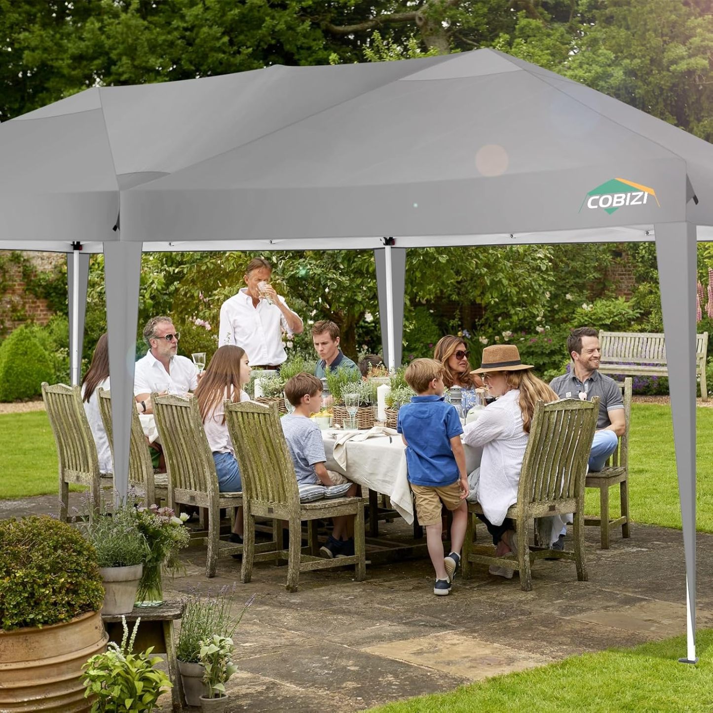 COBIZI - Toldo desplegable de 10 x 20 Pulgadas con 6 Paredes Laterales, toldo Impermeable para Eventos al Aire última intervensión, UPF 50+ cenador portátil para Fiestas, Playa, Camping, Boda,