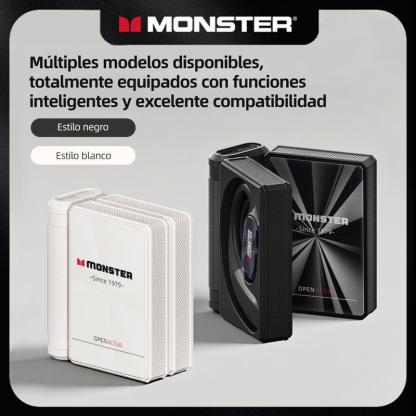 Monster Open-Ear Audífonos Inalámbricos, Bluetooth 6.0, 100 H de Duración, Compatibles con iPhone Android y Dispositivo Bluetooth, 14.2 mm Diafragmas, Para Gimnasio, Estudio y Trabajo - Regalo de Primera Elección