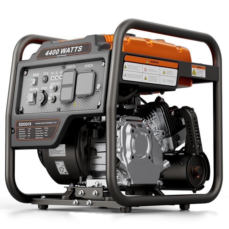 🎁Generador inversor portátil de 4400 W, alimentado por gasolina, modo ECO, silencioso, apto para caravanas.