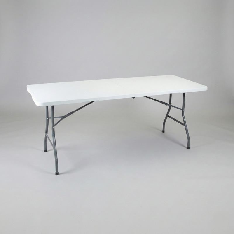 Mesa Plegable de Plástico Resistente Color Blanca 180 centimetros