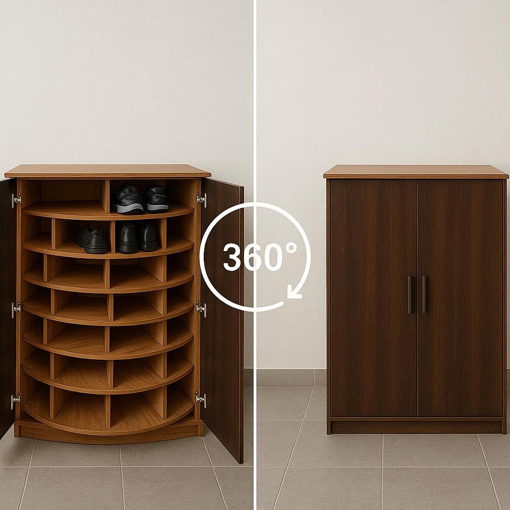 Infinity Shoe Rack — Zapatera Giratoria 360° | 50+ Pares, Armado en 3 Min