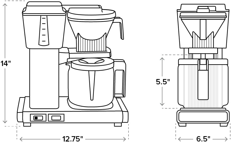Moccamaster 53948 KBGV Select - Cafetera de 10 tazas, negro mate, 40 onzas, 1.25 l