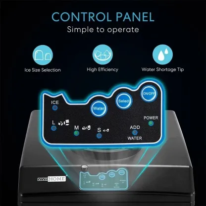 Máquina para hacer cubitos de hielo 2 en 1 para encimera, 48 libras/día con máquina combinada con dispensador de agua