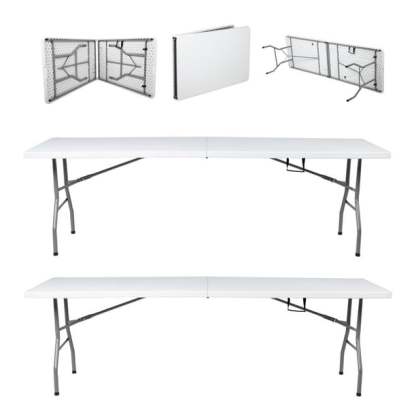 Mesa Plegable 180cm Portatil Portafolio Fiesta Jardin 2pzas Kingshouse COMBO-KH-141