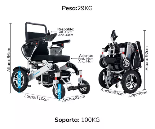 Silla De Ruedas Electrica Plegable Aluminio Ligera Portatil