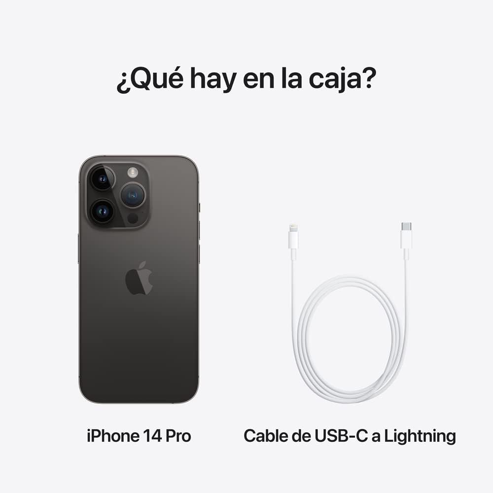 Apple iPhone 14 Pro, 256GB, Negro Espacial (Reacondicionado)