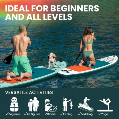 SEASEESUP Tablas de Remo inflables con Accesorios Sup, Tabla de Remo de 12 pies, Duradera, Ligera, diseño Estable de 33 Pulgadas de Ancho para Adultos con sobrepeso