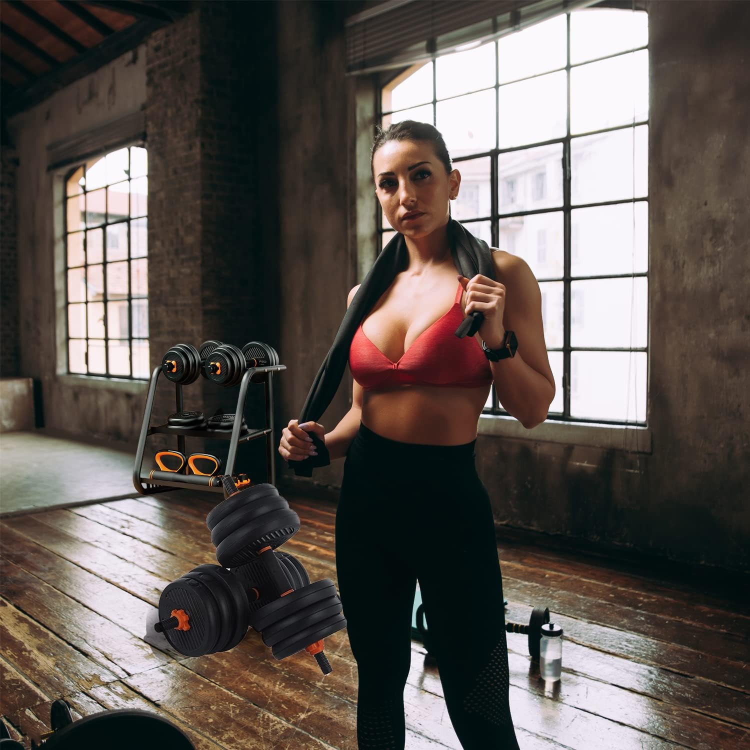 Kit de Mancuernas Brandtrendy 6 en 1 Ajustable – Pesas Rusas, Barra y Discos para Entrenamiento en Casa y Gimnasio – Diseño Compacto y Seguro, Ideal para Rutinas Completa de Fuerza y Resistencia