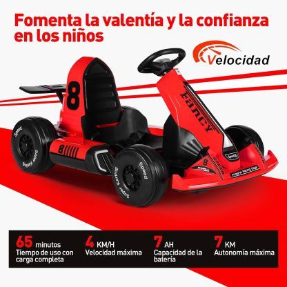 HONEYWHALE Go Kart Eléctrico para Niños con Asiento Ajustable, Modo Control Remoto, Velocidad Máxima 4km/h, Carro Electrico Niño Montable con Luz Led y Musica, Moto Electrica Infantil Niño