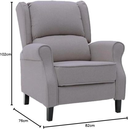 VANLIG | Sillón Reclinable Manual de Tela | Reposet Confortable Individual | Ajustable | Espuma Alta Densidad | Fácil Instalación | Material Premium | Color Gris