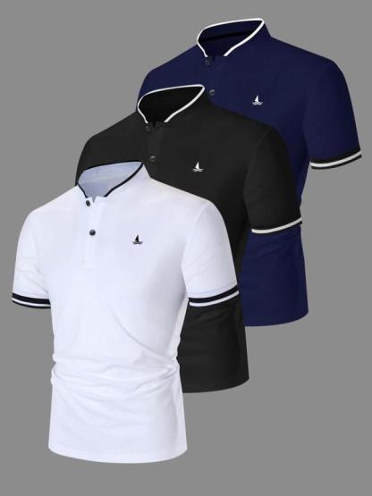 6 Pack Men's Quick Dry Performance Polo Shirts, Stylish Fitted Golf Shirts, Casual Comfortable Cotton Blend for Everyday Wear, Athletic Quality Sports