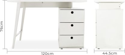 MUNDO IN MUEBLES Escritorio Milano Minimalista | Ideal para Home Office y Estudios | con Cajones y Montaje Sencillo | Estructura Robusta Que Soporta hasta 25 Kg | Gran Espacio de Almacenamiento