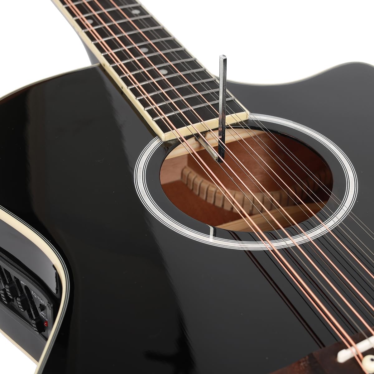 Jidyous-41 Inch,4/4,Guitarra Electroacústica 12 cuerdas,con Funda Acolchada, afinadores, Tirantes de guitarra,cuerdas, paletas, capó, adecuada para adultos jóvenes de nivel medio (Black)