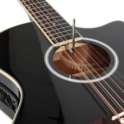 Jidyous-41 Inch,4/4,Guitarra Electroacústica 12 cuerdas,con Funda Acolchada, afinadores, Tirantes de guitarra,cuerdas, paletas, capó, adecuada para adultos jóvenes de nivel medio (Black)