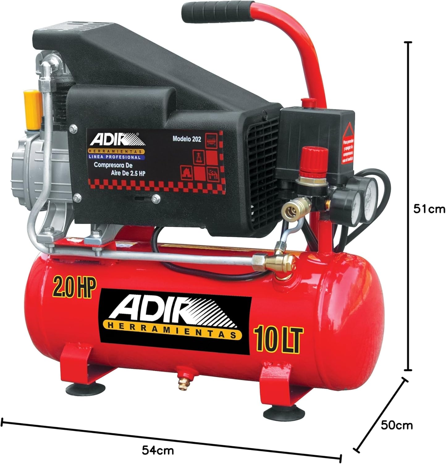 Adir 201 Compresora 2 HP con Tanque de 10 l
