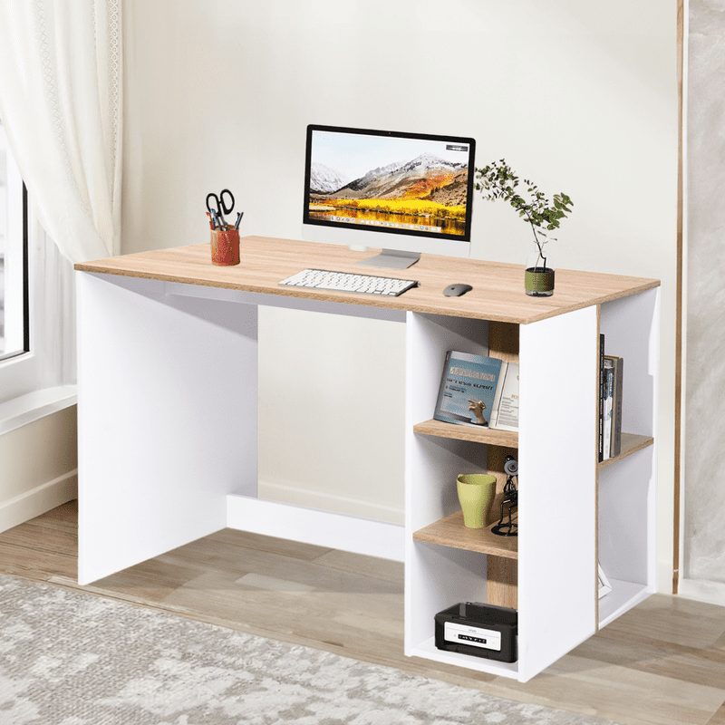 Escritorio de Computadora FurnitureR BRENTON MDF Blanco Haya
