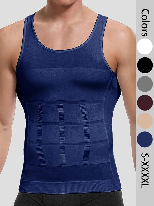 Men Seamless Compression Tank Top Slim Fit Body Shaping Undershirt Breathable Stretch Vest Elegant Tank Top for Workout Daily Wear Modern Tank Top