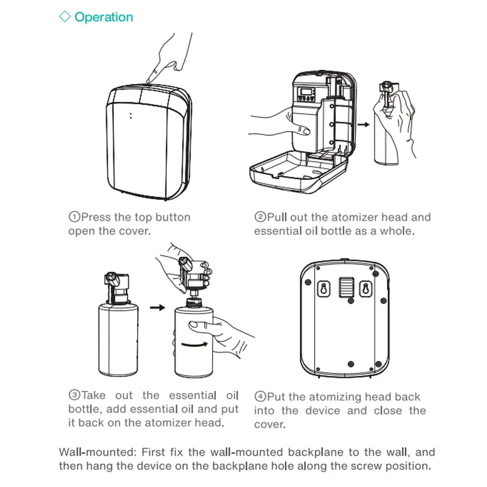 Difusor de Aceite Esencial Eléctrico de 400ml con Bluetooth para Hotel y Hogar con Control Remoto y Temporización Inteligente