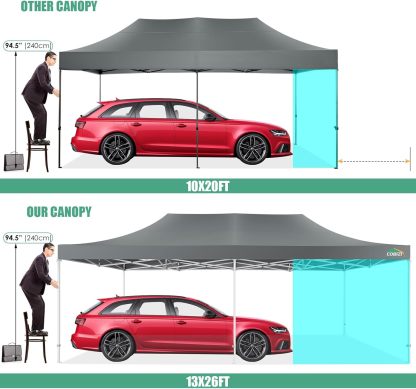 COBIZI - Toldo desplegable de 10 x 20 Pulgadas con 6 Paredes Laterales, toldo Impermeable para Eventos al Aire última intervensión, UPF 50+ cenador portátil para Fiestas, Playa, Camping, Boda,