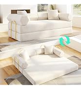 Sof&aacute; cama convertible de 79 pulgadas, sof&aacute; modular con dormir extra&iacute;ble, sof&aacute; plegable 5 en 1...