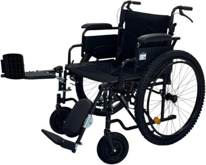 SILLA DE RUEDAS PARA ADULTO TODO TERRENO CON ELEVA PIERNAS DE LUJO DESMONTABLE, NEUMATICA, RESISITENTE PLEGABLE, DESCANSAPIES REMOVIBLES, DESCANSABRAZOS REMOVIBLE, RESPALDO PLEGABLE, ORTOPEDICA STE-909