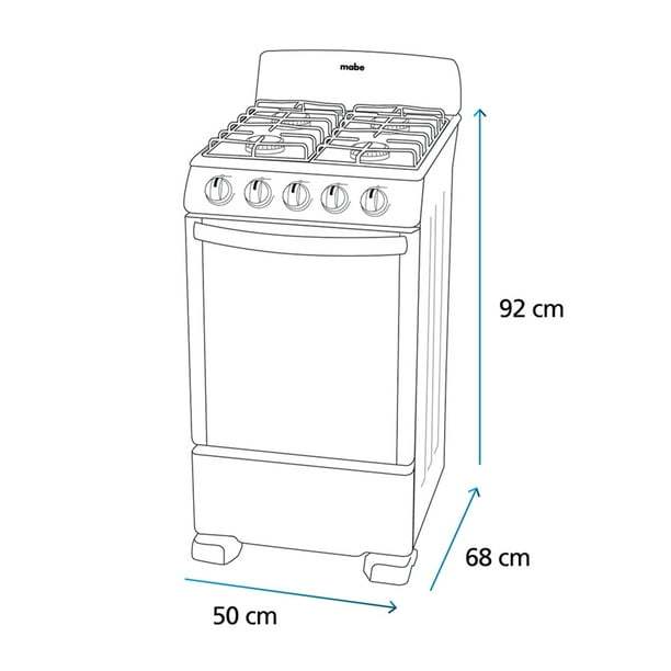 Estufa de Piso 50 cm (20 pulgadas) Plata Mercury Mabe - EM5043BFIS1