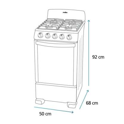 Estufa de Piso 50 cm (20 pulgadas) Plata Mercury Mabe - EM5043BFIS1