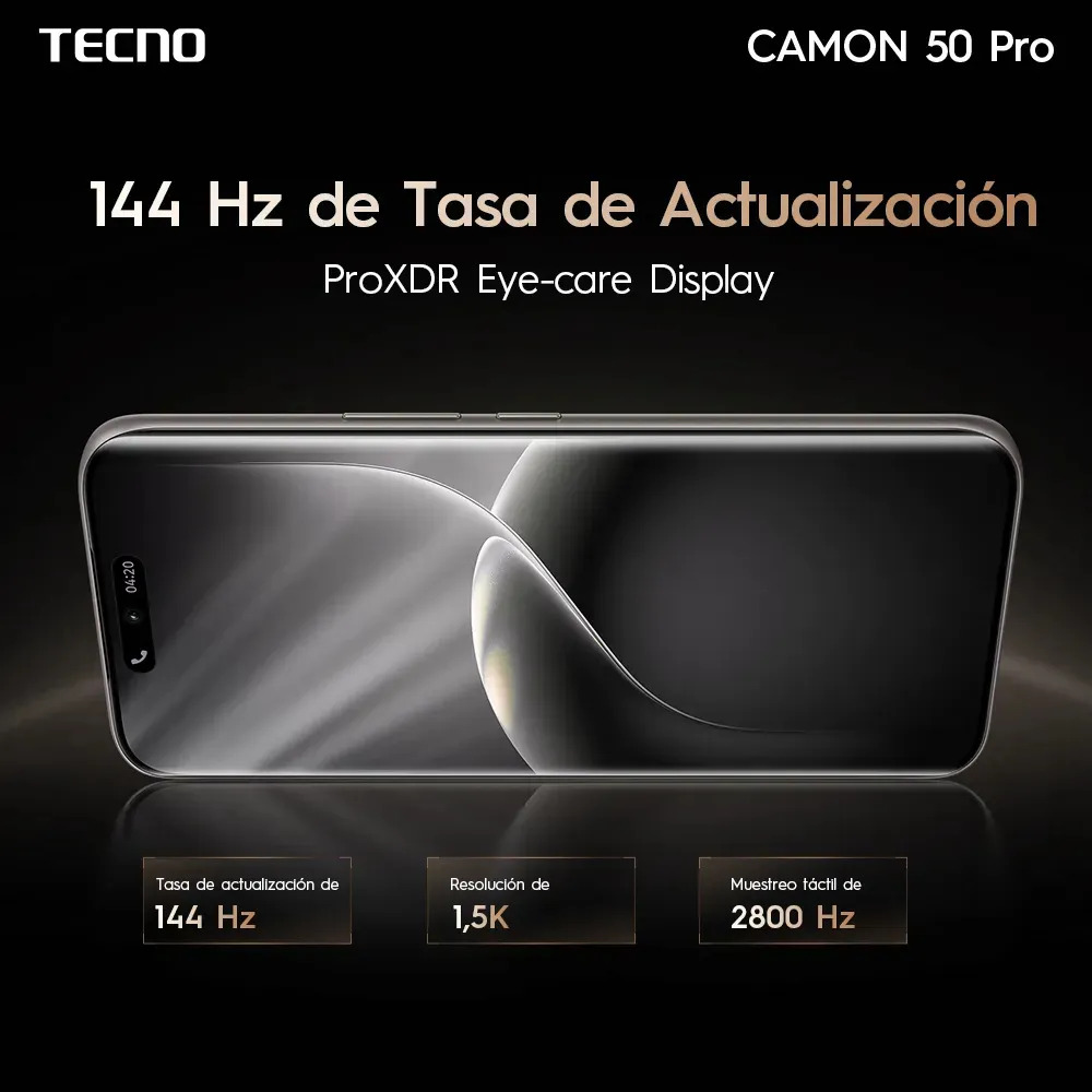 📱Tecno Camon 50 Pro Celular Desbloqueado, 8GB RAM + 256GB, Doble SIM, Pantalla AMOLED Curva 6.78" 144Hz, Batería 6150mAh, Cámara Triple 50MP